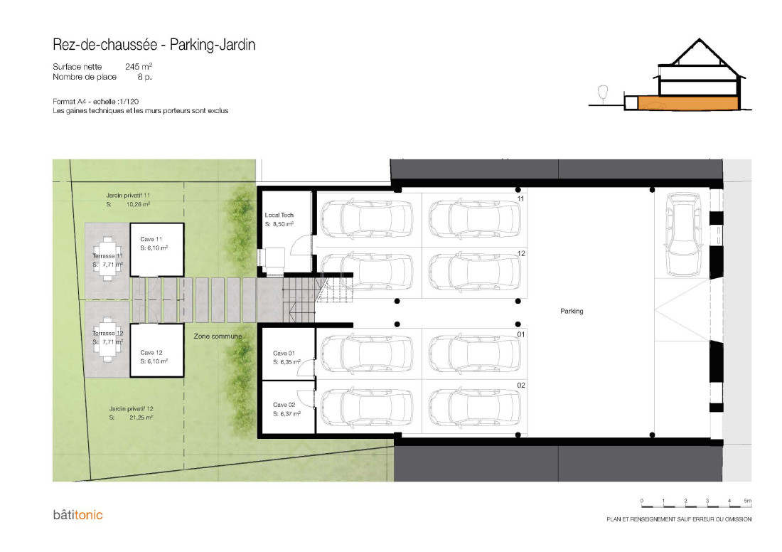 Plan du parking de la résidence à vendre